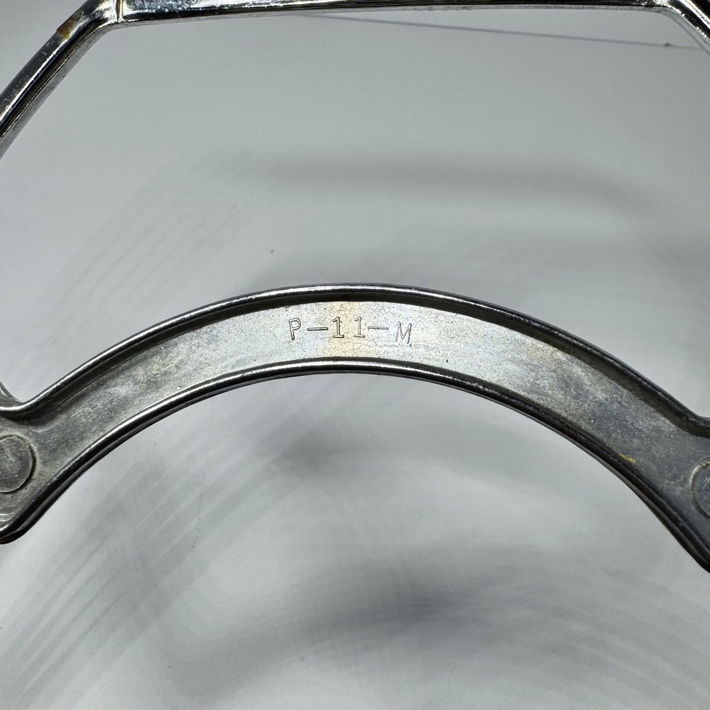 Vintage Corning Ware P-11-M Chrome‎ Serving Cradle Ribbed Handle Roaster Trivet - Picture 5 of 9